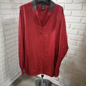 Easton Men's Size XXL Red & Grey 1/4 Zip Lightweight Straight Fit Windbreaker